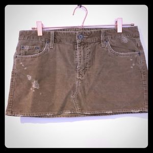Brown corduroy mini skirt